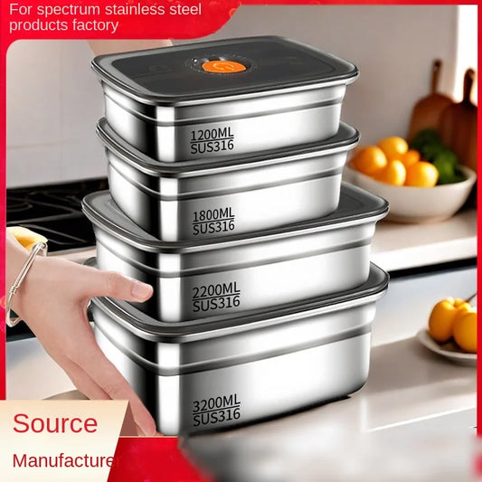 304 Stainless Steel Crisper, Lunch Box, Sealed Leak-proof Bento Box