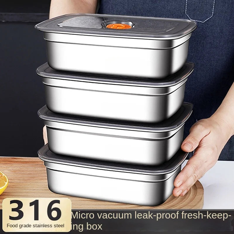 304 Stainless Steel Crisper, Lunch Box, Sealed Leak-proof Bento Box